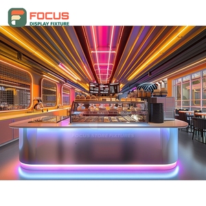 Premium Coffee Display Cabinet Illuminated Glass Shelf Pastry Case Matte White Cafe Display Cabinet - Product Image 5