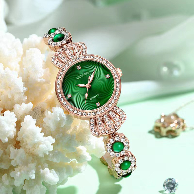 Women\'s Bracelet Quartz Watch Four-Leaf Clover Diamond Date Luxury Women Watch Four Leaf Clover Flower Bracelet Band  main image 4