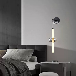 Appliques murales d'intérieur minimalistes nordiques <span class=keywords><strong>Suspension</strong></span> <span class=keywords><strong>en</strong></span> <span class=keywords><strong>verre</strong></span> de fer pour hôtels et maison forme longue lumière blanche chaude décoration moderne suspendue - Product Image 5
