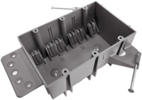 Boîtier de jonction électrique en PVC BAREP SN44X à 3 modules, homologué ETLus, conforme UL 514C, à fixation par clouage, nouveau, gris, pour interrupteur et prise murale