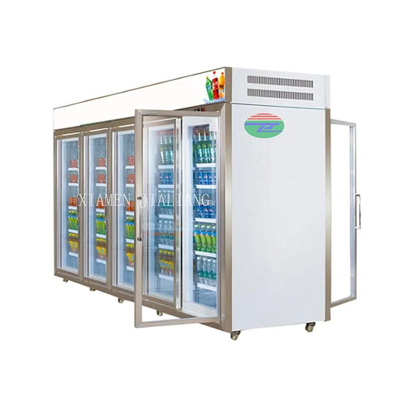 ซูเปอร์มาร์เก็ตอาหารสดตู้เย็น Dukers แสดงตู้เย็นตู้เย็นตู้แช่แข็งเชิงพาณิชย์