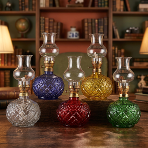Grande lampe à pétrole rétro artisanale écologique coupe-vent à intensité variable résistante à la chaleur durable étanche en verre Noël Pâques - Product Image 5