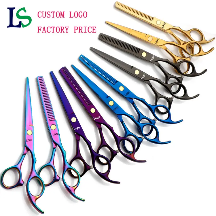 Custom Logo Barber Shears Hair Stylist Scissors Salon Stainless steel Hair Cutting Scissors