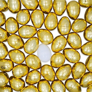 Huevos Decorativos Dorados Brillantes para Pascua, Huevos Metálicos Dorados para Decoración de Fiestas de Pascua, Rellenos para Cestas de Pascua - Product Image 4