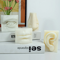Nouvelle décoration de la maison 3D corps Art visage Silicone moule Sculpture organes du visage bouche lèvres Silicone bougie moule