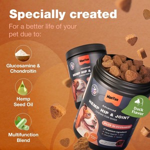 120 Soft Chews Supplément pour les hanches et les articulations pour chien Glucosamine Soulagement de la douleur Traite la chondroïtine Suppléments avancés pour les articulations de la hanche - Product Image 2