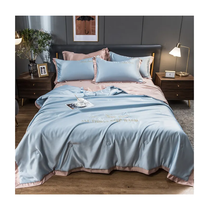 RC0413-2 럭셔리 킹 사이즈 레드 실크 새틴 자수 크로 셰 뜨개질 침대보 Coverlet 4 Pcs Bedspreds 세트