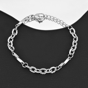 Hot Selling Simple Popular Design Sliver Plated <b>Chain</b> Bracelet <b>Titanium</b> Steel Unisex's Bracelets Wholesale Jewelry Trendy - Product Image 3