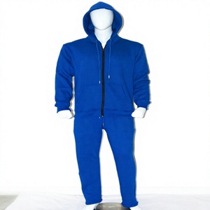 Heavyweight Royal Blue Tracksuit <b>Set</b> Unisex <b>Jogger</b> Hoodie Winter Wear 100% Organic Cotton Custom Logo Embroidery OEM ODM Low MOQ - Product Image 1