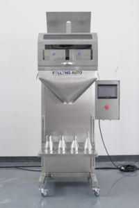 304 in acciaio inossidabile un ugello due bilance semi-automatica zolletta di zucchero/tè/cubetto di ghiaccio/macchina per il riempimento di granuli di pesatura di cibo per uccelli - Product Image 4