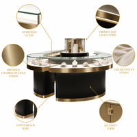 Meubles de présentation de bijoux personnalisables, vitrine en métal, bois et verre transparent éclairée pour boutique duty-free