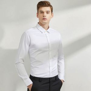 Design Gentleman Bank Uniforms Lady Suit Coat Office Long <b>Sleeves</b> Leisure Occupation Dress Solid Color Shirt Men's Tops - Product Image 2