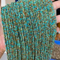 Dernière conception de pierres rondes à facettes en vrac naturel 2mm 3mm perles de turquoise perles de cristal pour la fabrication de bijoux de collier