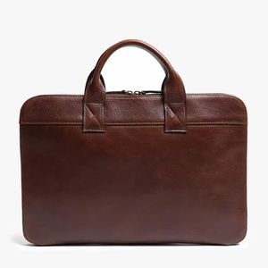 Sac pour ordinateur portable en cuir véritable marron pour hommes et femmes, qualité supérieure, personnalisable, fait main - Product Image 4