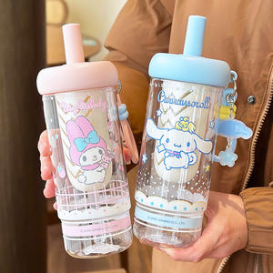 Botella de agua de plástico Zuo Mu My Melody con pajita y cuerda para transportar, libre de BPA, para niñas, regalo de regreso a clases 2026 - Product Image 4