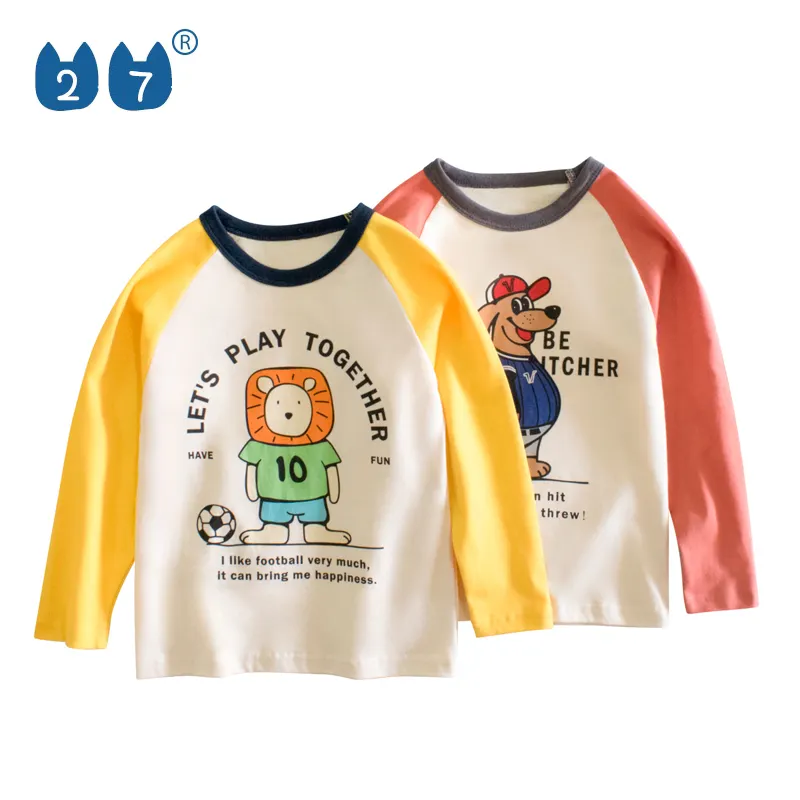 Kids T Shirts Cartoon Boys Long Sleeve T Shirts Round Collar Boys Top For Spring Autumn