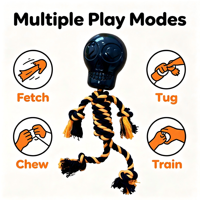 Juguete Masticable para Perros con Forma de Calavera de Peluche - Popular para la Interacción Diaria