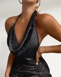 महिला पोशाक क्लब पार्टी ठोस रंग ग्रीष्मकालीन आस्तीन वाली महिला हैटर रूच्ड ड्रेस मिनी सेक्सी ड्रेस - Product Image 5