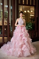 2025SS Robe De Soirée rose Fleur Fait À La Main Robe De Bal Anniversaire Quinceanera Fête Robe De Noche Floral rose Satin Plus La Taille