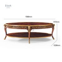 Table basse ovale classique en acajou Élégance intemporelle pour des espaces sophistiqués