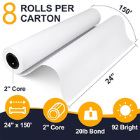 Rollos de Papel Periódico Recubierto para Inyección de Tinta Personalizados, 2 Núcleos, Ultra Blancos, Recubiertos de Silicona por una Cara, Materiales Reciclados, 80 g/m², CAD