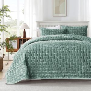 Couvre-lits de luxe de couleur vive Couvre-<span class=keywords><strong>lit</strong></span> en <span class=keywords><strong>velours</strong></span> Couvre-<span class=keywords><strong>lit</strong></span> <span class=keywords><strong>matelassé</strong></span> Broderie Couvre-lits - Product Image 1