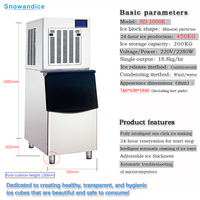 Machine à glace pilée commerciale Snowandice SD-1000K, approvisionnement direct usine, capacité quotidienne de 450 kg, 220V/110V, compresseur 200 kg, modèle Core 1