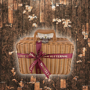 Panier <span class=keywords><strong>en</strong></span> plastique tressé marron vintage, petit, rectangulaire, avec couvercle tissé à la main, poignée écologique, cadeau de mariage naturel, boîte de rangement - Product Image 3