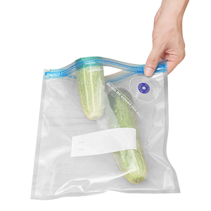 BPA-free vacuum zipper bags with air valves, reusable <b>plastic</b> sandwich freezer vacuum bags for <b>kitchen</b> food storage. - Product Image 1