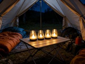 Outdoor <b>Solar</b> Powered <b>Candles</b> Reusable Tealight <b>Candles</b> Dusk to Dawn Warm White <b>Solar</b> Tea Light for Lantern Decoration 4 Pack - Product Image 6