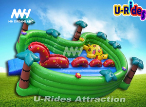 Pvc rùa công viên Inflatable thư bị trả lại kết hợp nhảy nhà Khủng Long Thiên Đường Trampoline <span class=keywords><strong>Combo</strong></span> cho ngoài trời - Product Image 2