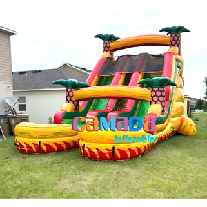 Château gonflable commercial grand format Jungle Jumps Blue Wave <span class=keywords><strong>avec</strong></span> toboggan aquatique double piste et double <span class=keywords><strong>piscine</strong></span> à vendre - Product Image 6