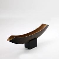 Modèle d'Ornements de Bateau Rétro Minimaliste Médiéval, Sculpture Abstraite d'Accessoires de Décoration Intérieure de Style Chinois