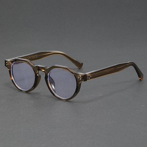 Nouveau cadre de lunettes élégant pour hommes Anti lumière bleue petit cercle irrégulier rétro Insert en métal Monturas Gafas - Product Image 4