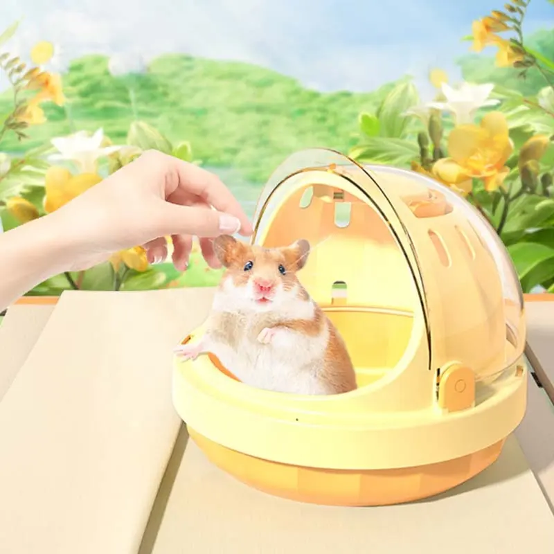 Hamster-Fahrkäfig Tragetasche mit Wasserflasche Kunststoff Meerschweinchen Auszugkäfig für Zwerg-Hamster-Ferrittier Chinchillas