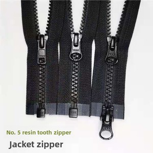 Fermeture éclair longue en <span class=keywords><strong>résine</strong></span> autobloquante No 5 à dents grossières noires pour vestes, manteaux matelassés et vêtements d'extérieur - Product Image 5