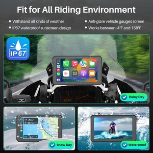 Android iOS tương thích 2 + 32GB 7 inch xách tay không dây Carplay màn hình Android tự động không thấm nước <span class=keywords><strong>GPS</strong></span> Wifi cho BMW xe máy - Product Image 4
