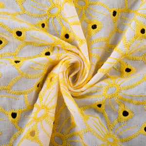 Tela de Punto Estampada con Diseño de Flores Amarillas, Personalizable al por Mayor, con Ingredientes de Poliéster y Elastano, para Confección de Ropa - Product Image 2