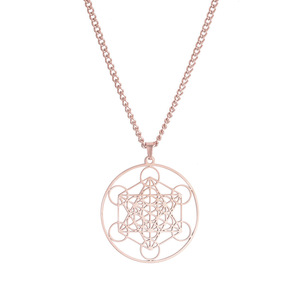 Collier Metatron en Acier Inoxydable, Sceau d'Ange, Archange, Femmes, Hommes, Géométrique, les Secrets des Kabbalistes, Jardin, Bijoux Salomon - Product Image 1