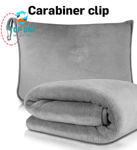 Top One Voyager Portable Doux Chaud 2 En 1 Petit Oreiller Zipper Clip Sac Avion Jeter Couverture - Product Image 3