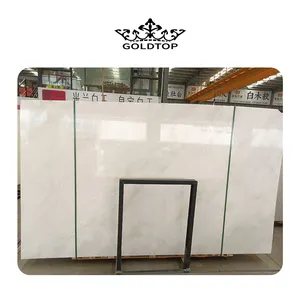 GOLDTOP OEM/ODM Marmore Wholesale Glossy Milan White Jade Marble Slabs for Floor Tiles and Kitchen Countertops
