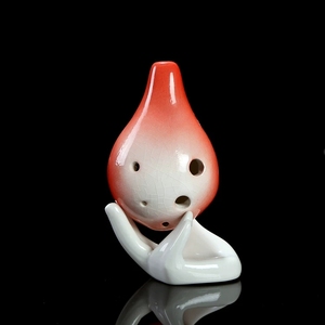 Mini ocarina en céramique à 6 trous, design goutte d'eau, glaçure effet craquelé, instrument à vent, cadeau musical éducatif pour débutants - Product Image 2