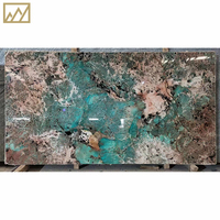 Table basse de luxe en marbre vert Amazonite KINGS-WING, dalle de marbre de qualité supérieure sur mesure pour salon moderne, meuble de salon en marbre