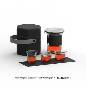 Originale nuovo da viaggio Set da tè portatile tazza veloce una pentola due tazze all'aperto tè Kung Fu stile classico teiera in vetro Set per caffè - Product Image 5