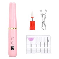 Mini perceuse à ongles USB avec logo personnalisé, 18000 tr/min, avec jeu de forets, écran LCD, rechargeable, sans fil, petite et légère