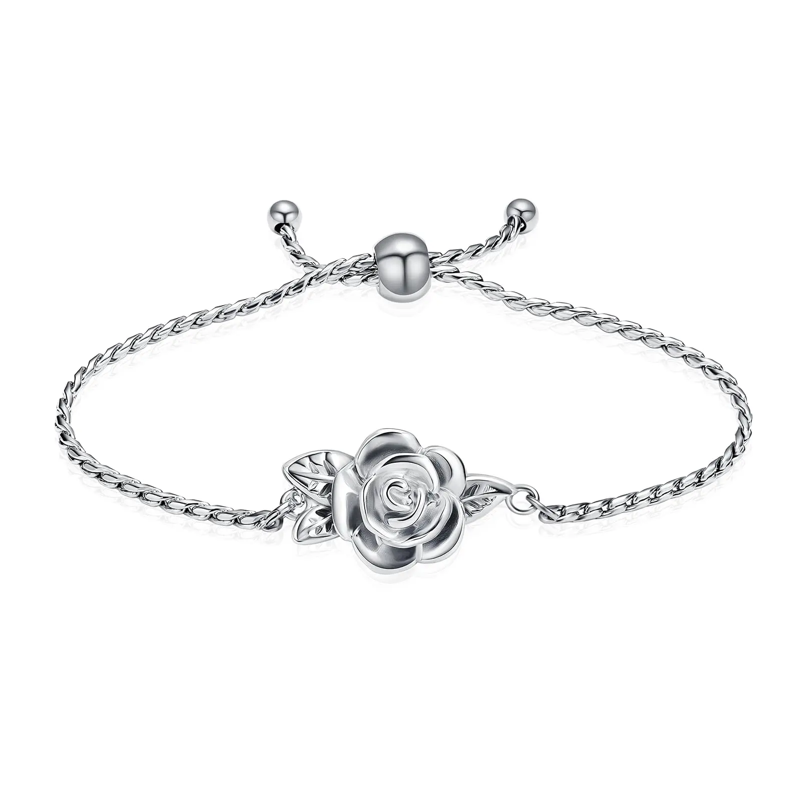 Rose Flower Urn Bracelet for Ashes for Women Cremation Urn Jewelry for Ashes Adjustable Memorial Keepsake Rose Urn Bracelet