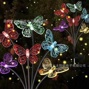 Luces Solares de Jardín con Forma de Mariposa, LED de Colores, Lámpara Decorativa para Exteriores, Resistente al Agua, Autoportante - Product Image 1