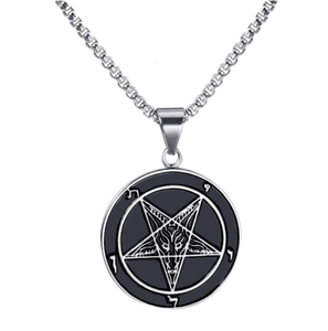 Baphomet-cadena colgante de acero inoxidable para hombre, figura de cabra, sigilo de <span class=keywords><strong>Lucifer</strong></span>, <span class=keywords><strong>diablo</strong></span>, demonio - Product Image 1