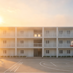 Edificio Modular de 3 Pisos Resistente al Viento, Estructura Plana Resistente para Climas Difíciles - Product Image 1