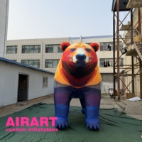 Mascotte gonflable d'ours polaire populaire pour la vente de Noël, idéale pour la décoration extérieure, accessoires photo, adorable ours polaire pour la décoration des zoos.